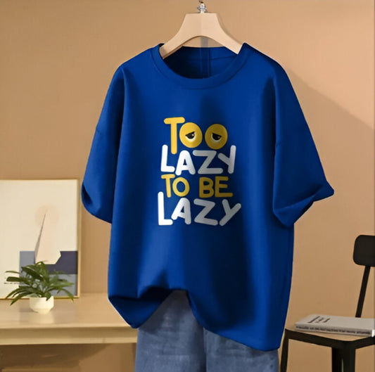 Stylish Oversized Graphic T-Shirt - Blue  Vibrant & Relaxed Everyday Style